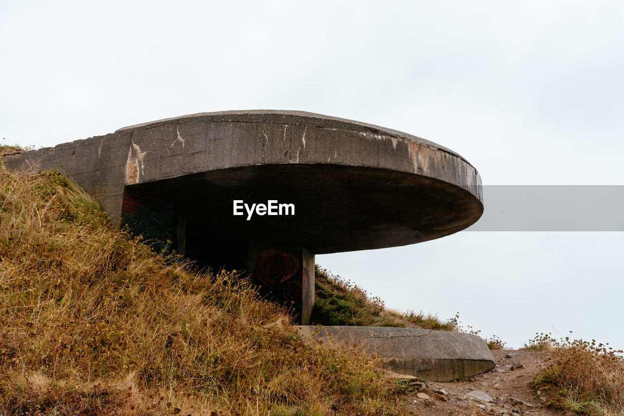 Outdoor view of world war ii german bunker, plougonvelin, finistere, brittany, france