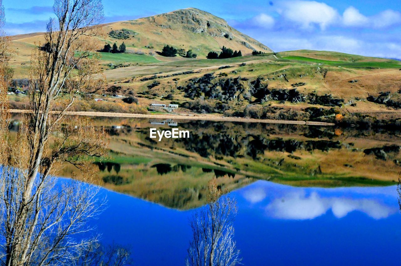 SCENIC VIEW OF LANDSCAPE AND MOUNTAINS AGAINST SKY