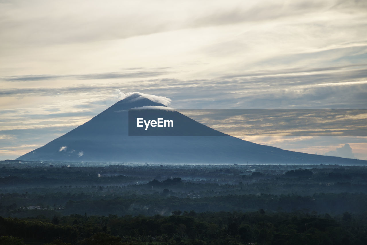 Scenic view of volcanic landscape against sky