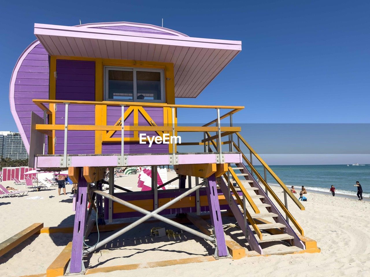Rescue post, lifeguard tower on south beach in miami beach  city of miami florida united states