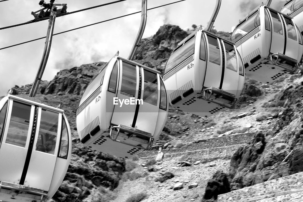 Low angle view of  cable car against sky