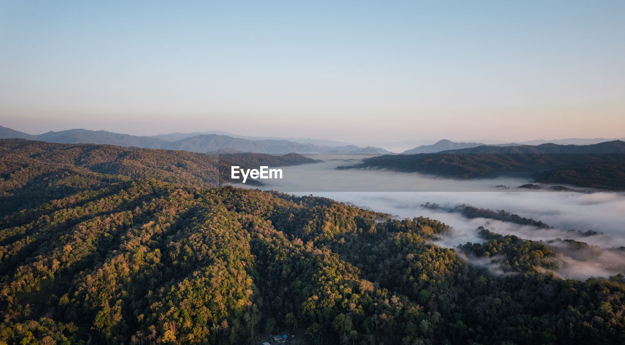 scenic view of snowcapped mountains against clear sky