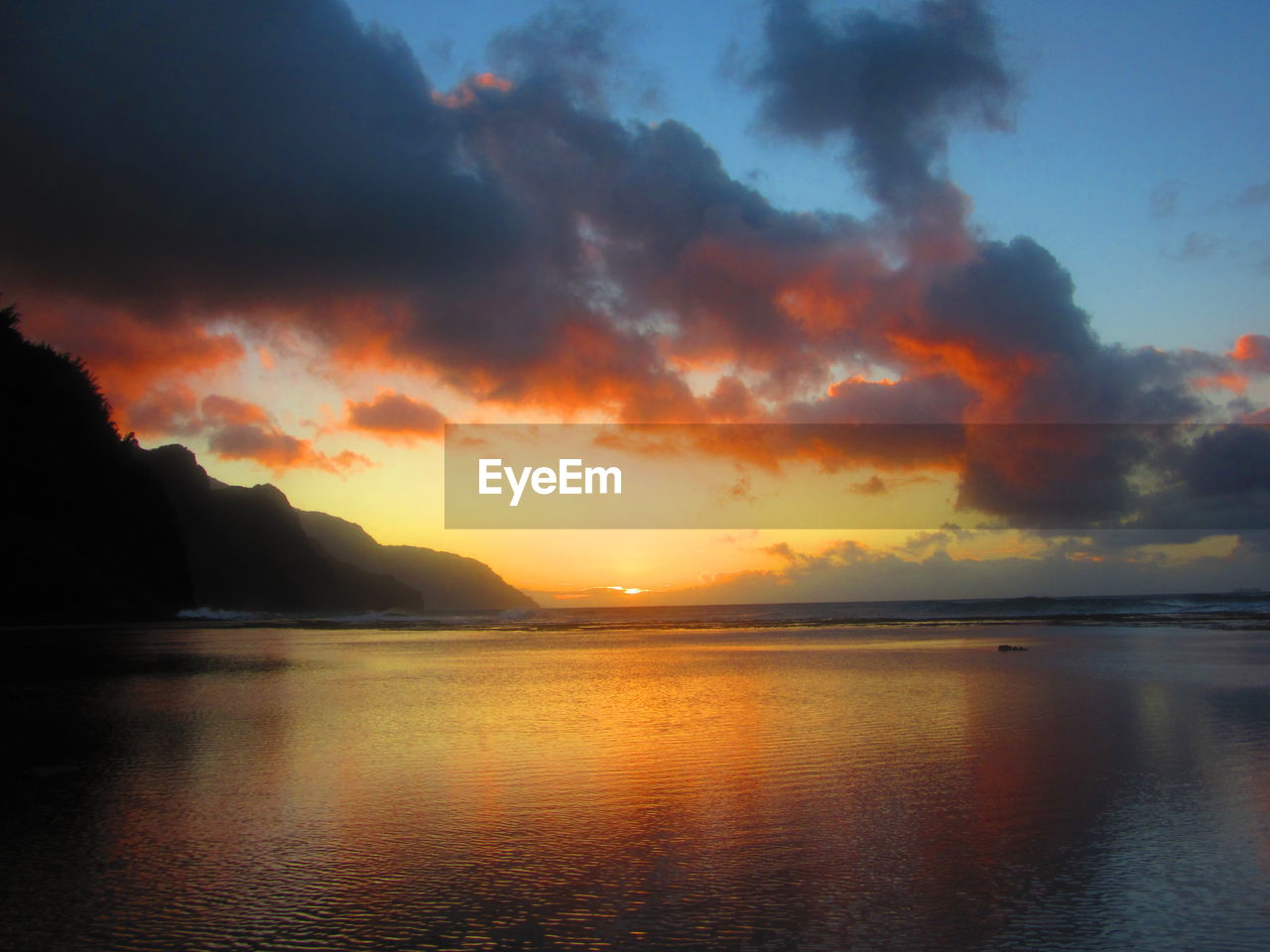 SCENIC VIEW OF SEA DURING SUNSET