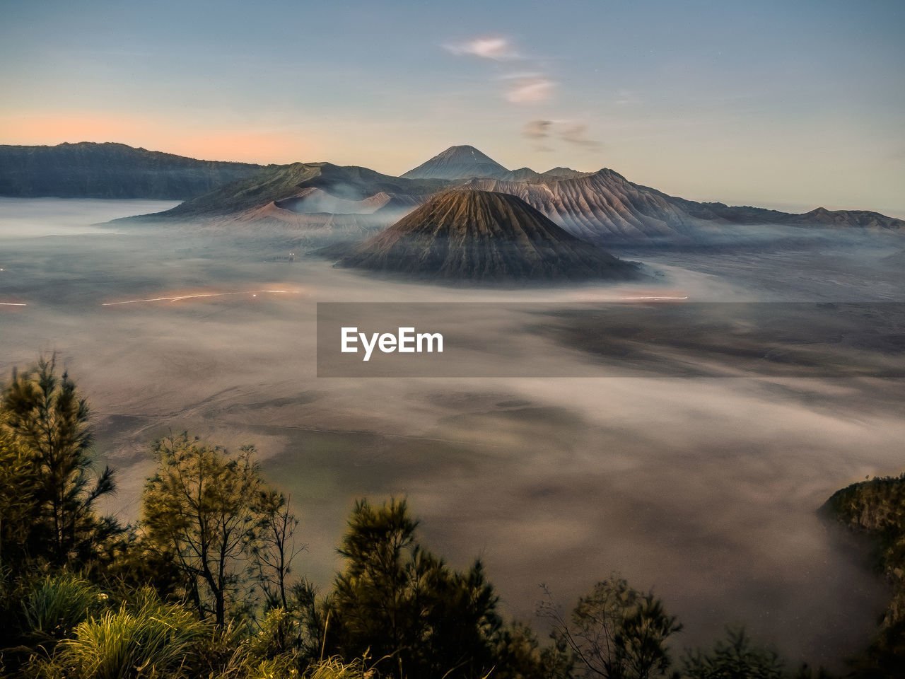 View of volcanic mountain against sky