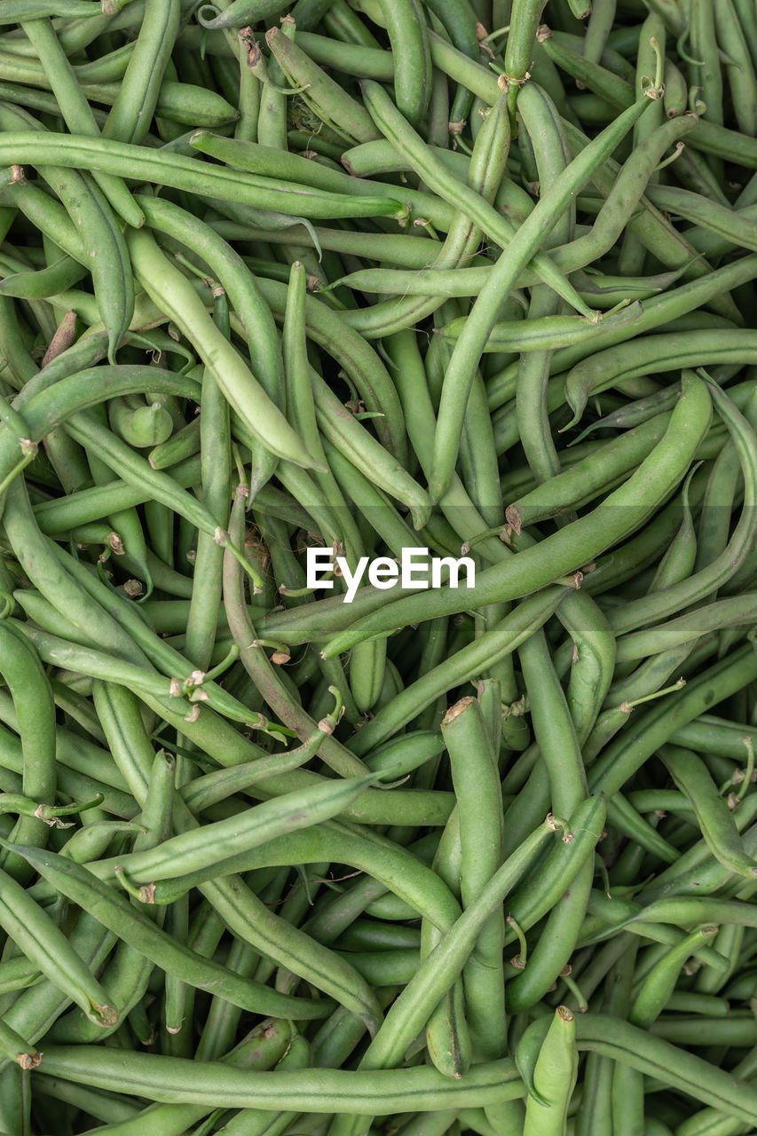 Fresh organic green beans from farm close up from different angle