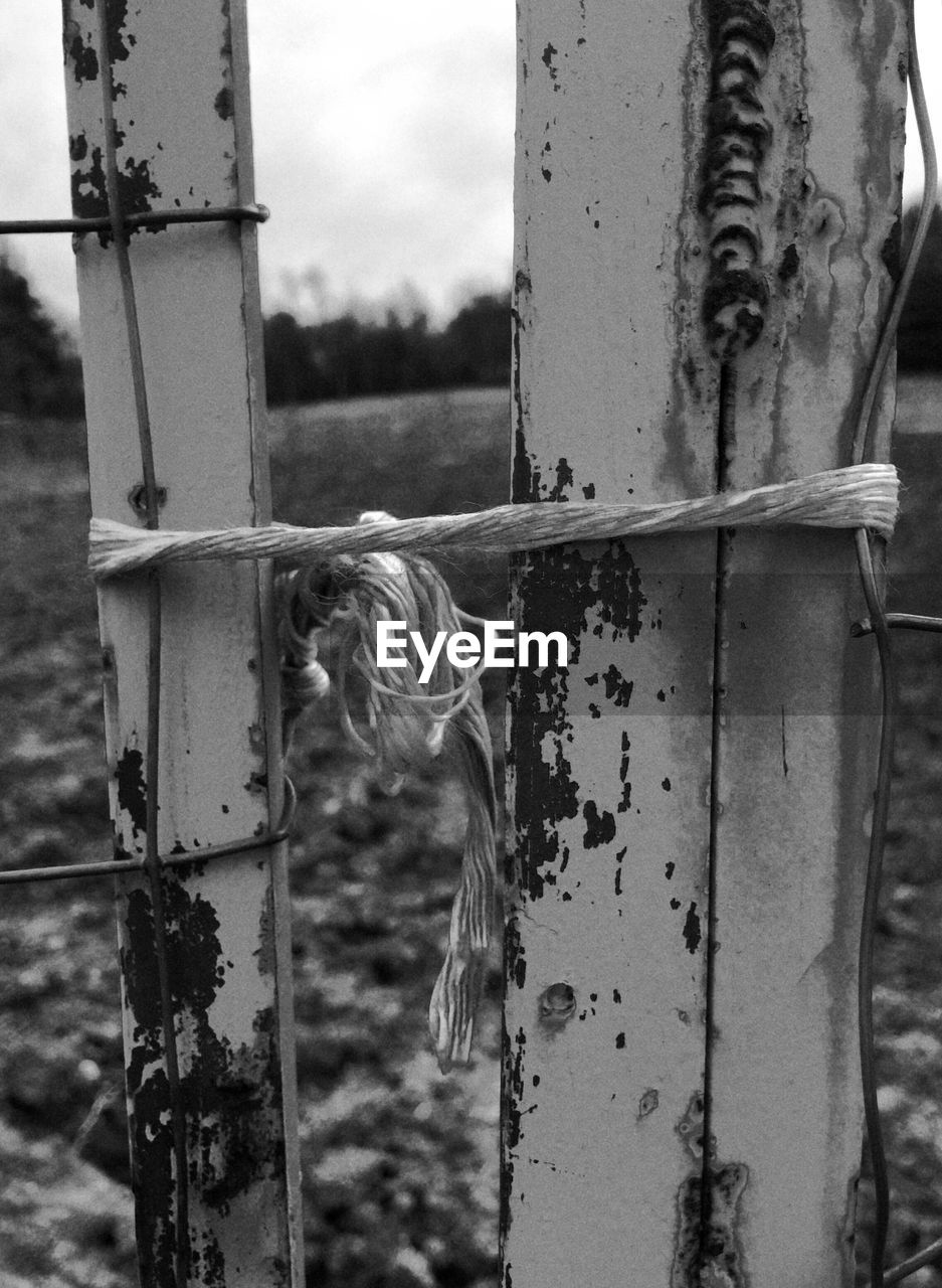 Extreme close up of wooden poles