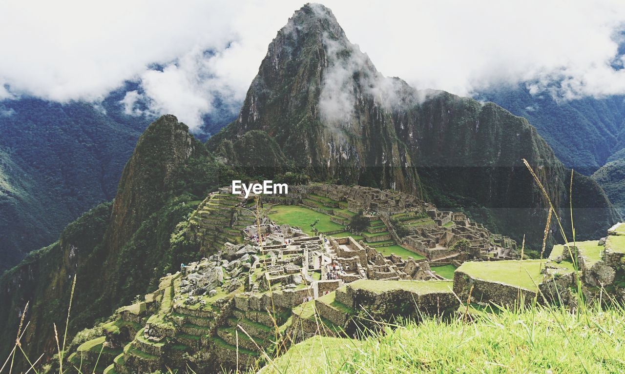 Panoramic view of mountains against sky