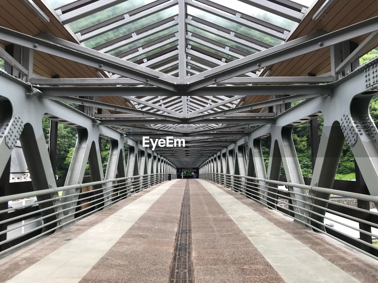 View of empty footbridge 