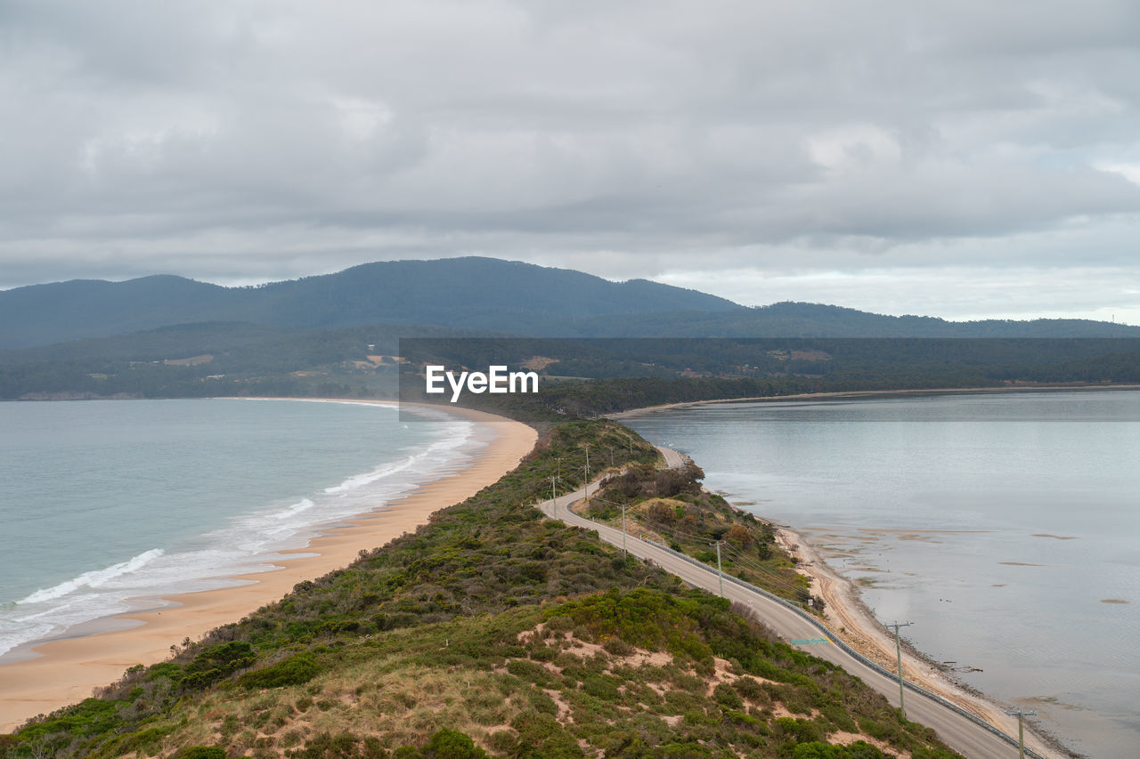 Scenic view of beach against sky