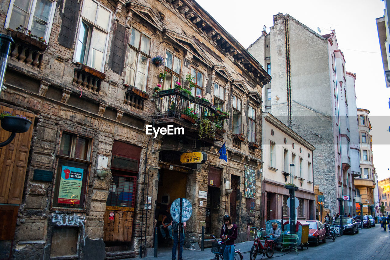 Low angle view of buildings in city