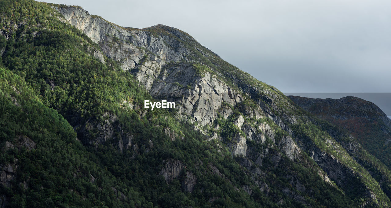 Scenic view of rocky mountains against sky