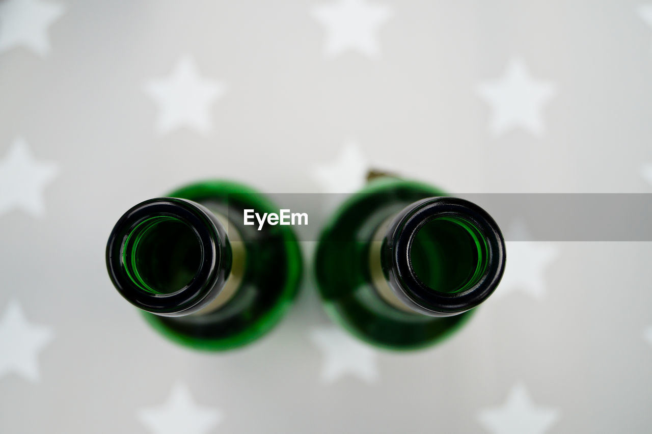 Close-up of glass bottles