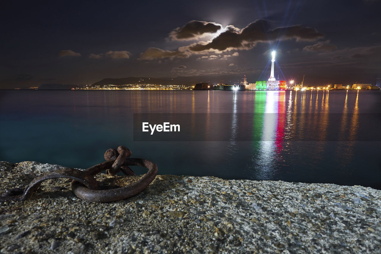 SCENIC VIEW OF RIVER AGAINST SKY AT NIGHT