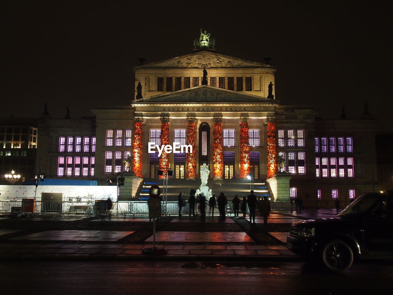 DIGITAL COMPOSITE IMAGE OF BUILDING AT NIGHT