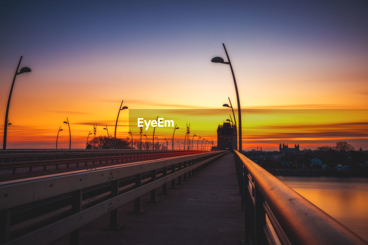 Bridge against sky during sunset