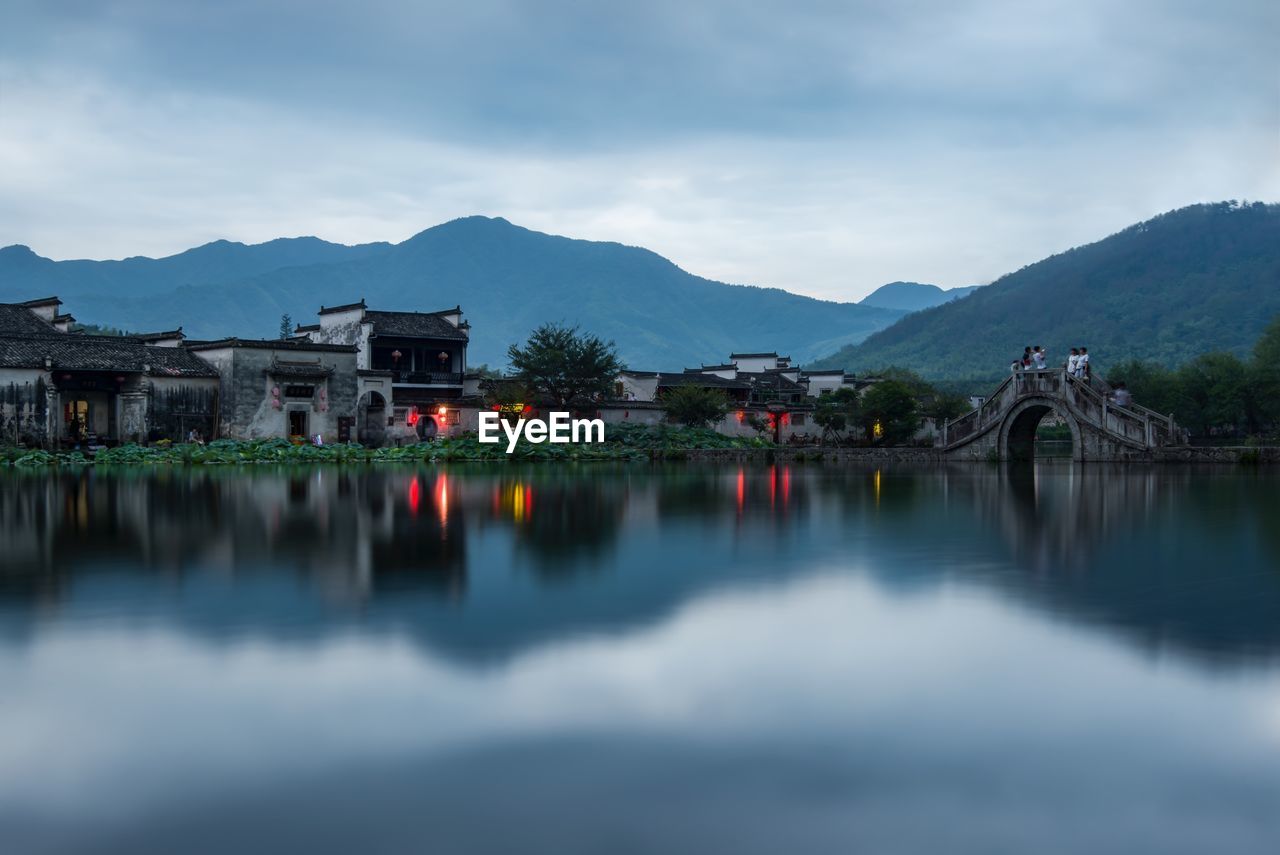 Scenic view of lake in china