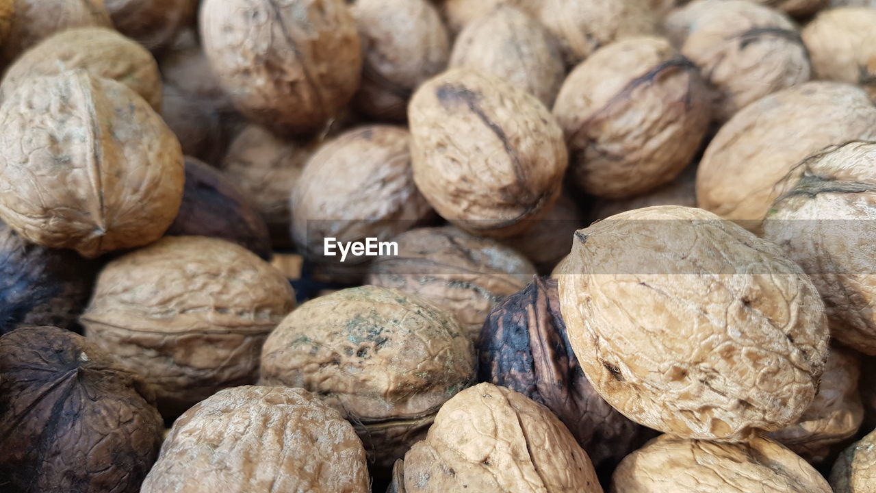 Full frame shot of walnuts