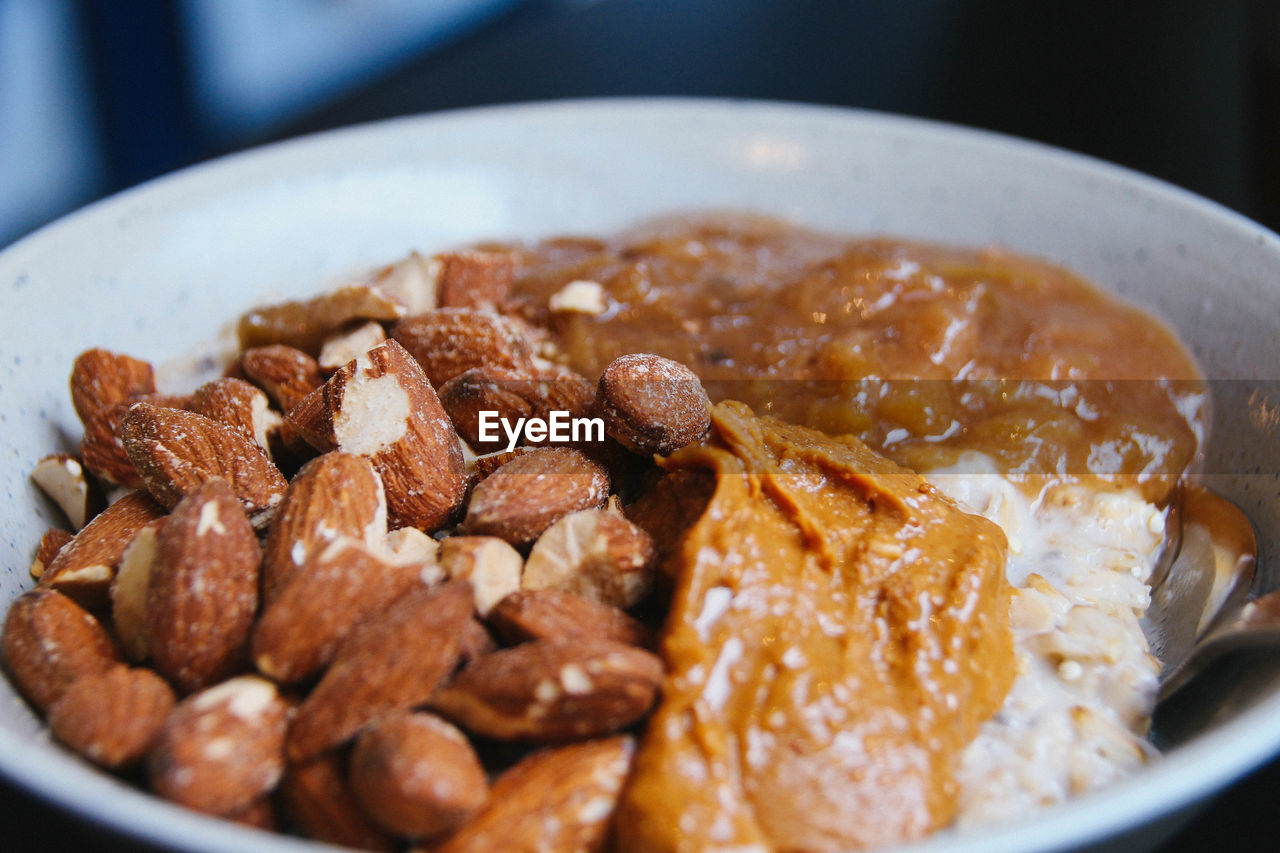Close-up of breakfast on table
