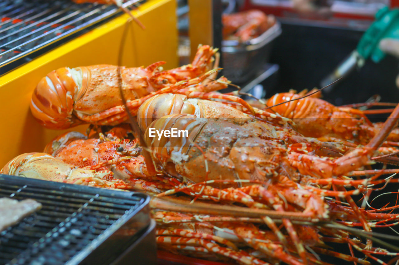 Grilled lobster shrimp with cheese and butter garlic