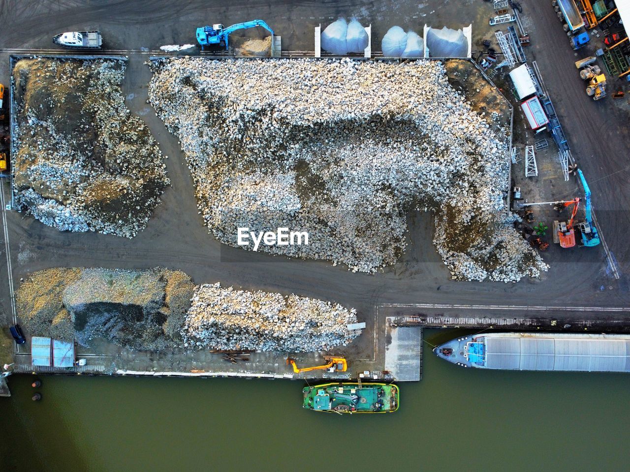 Drone shot of a construction site