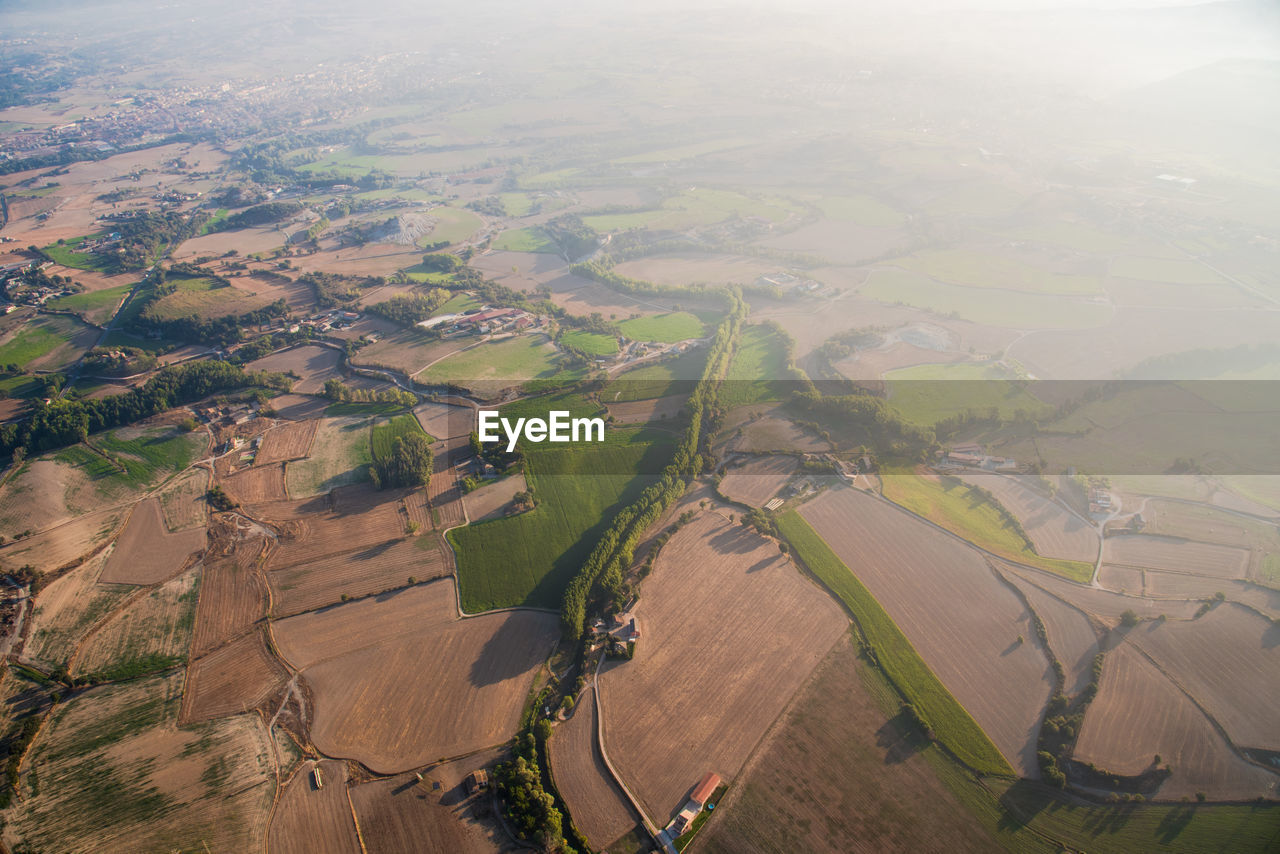 AERIAL VIEW OF AGRICULTURAL LANDSCAPE