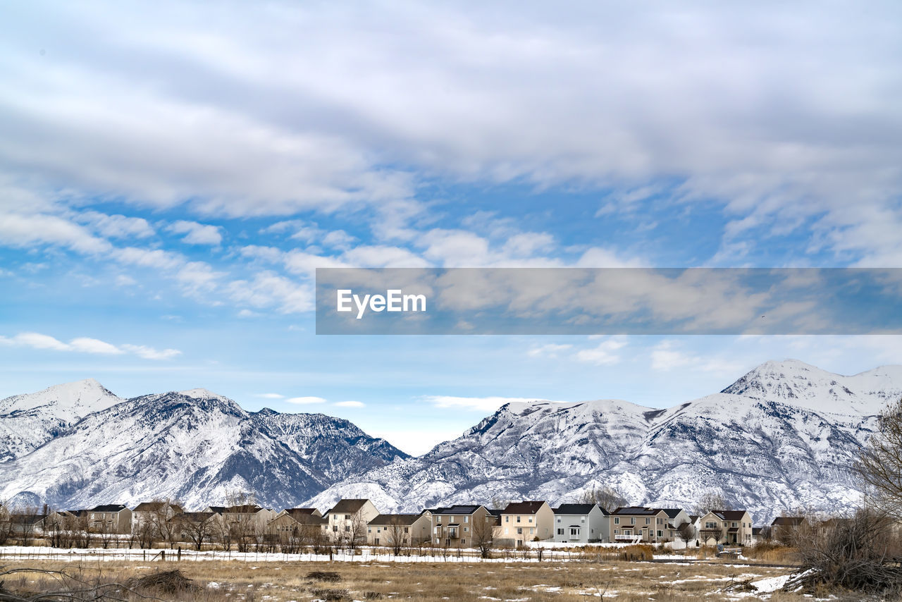 SNOW COVERED MOUNTAIN AGAINST SKY