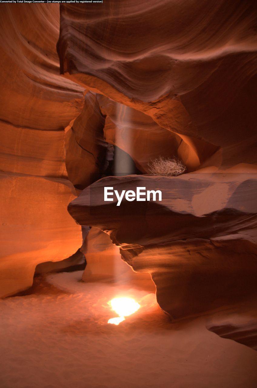 VIEW OF ROCK FORMATION AT SUNSET