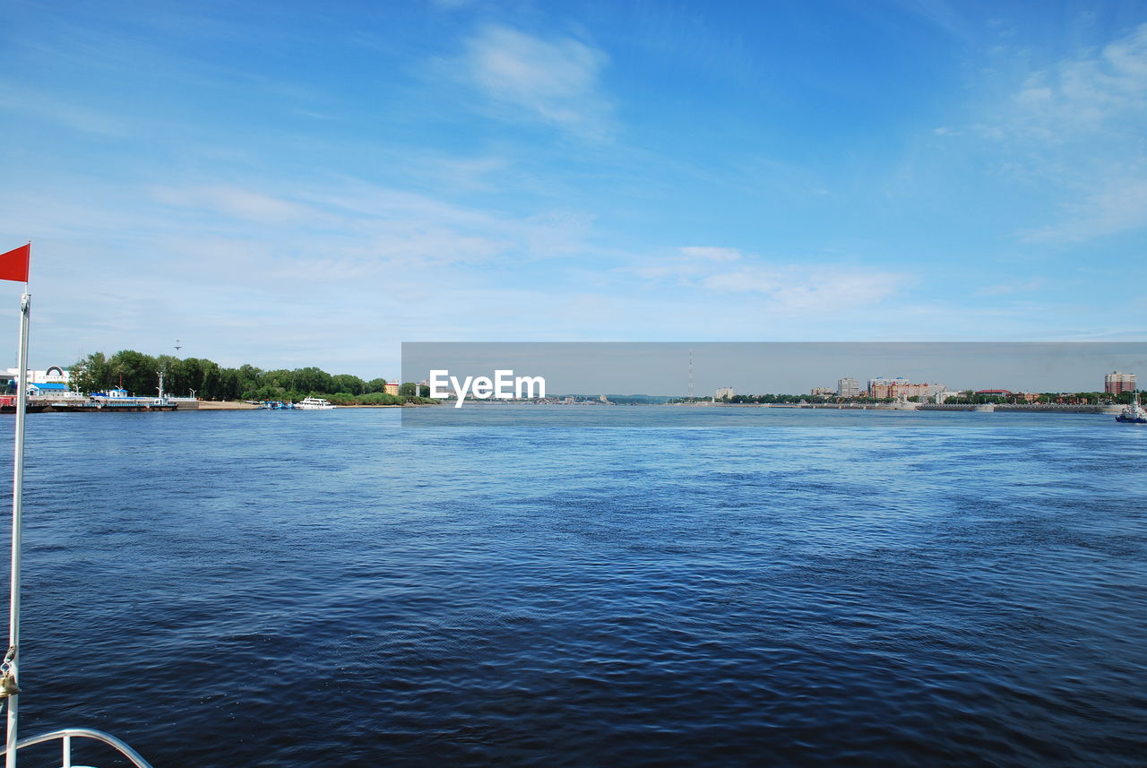 SCENIC VIEW OF SEA BY CITY AGAINST SKY