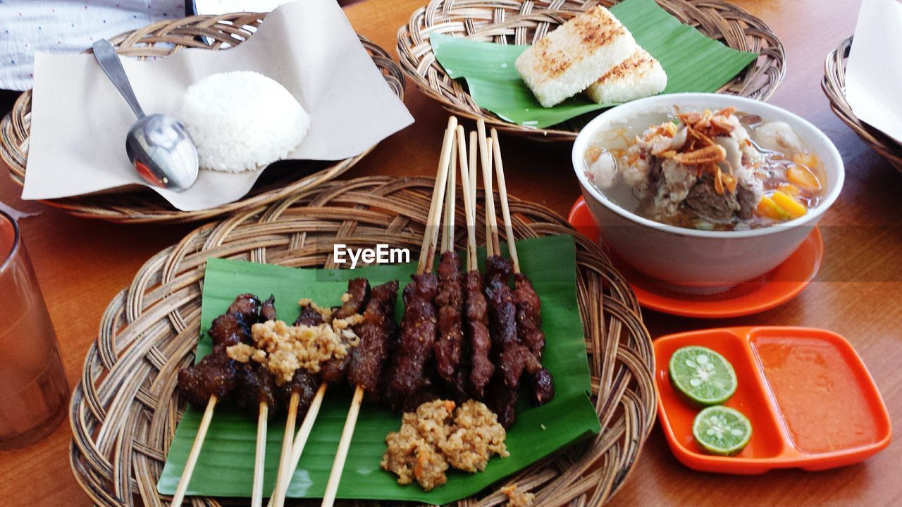 Close-up of food on table