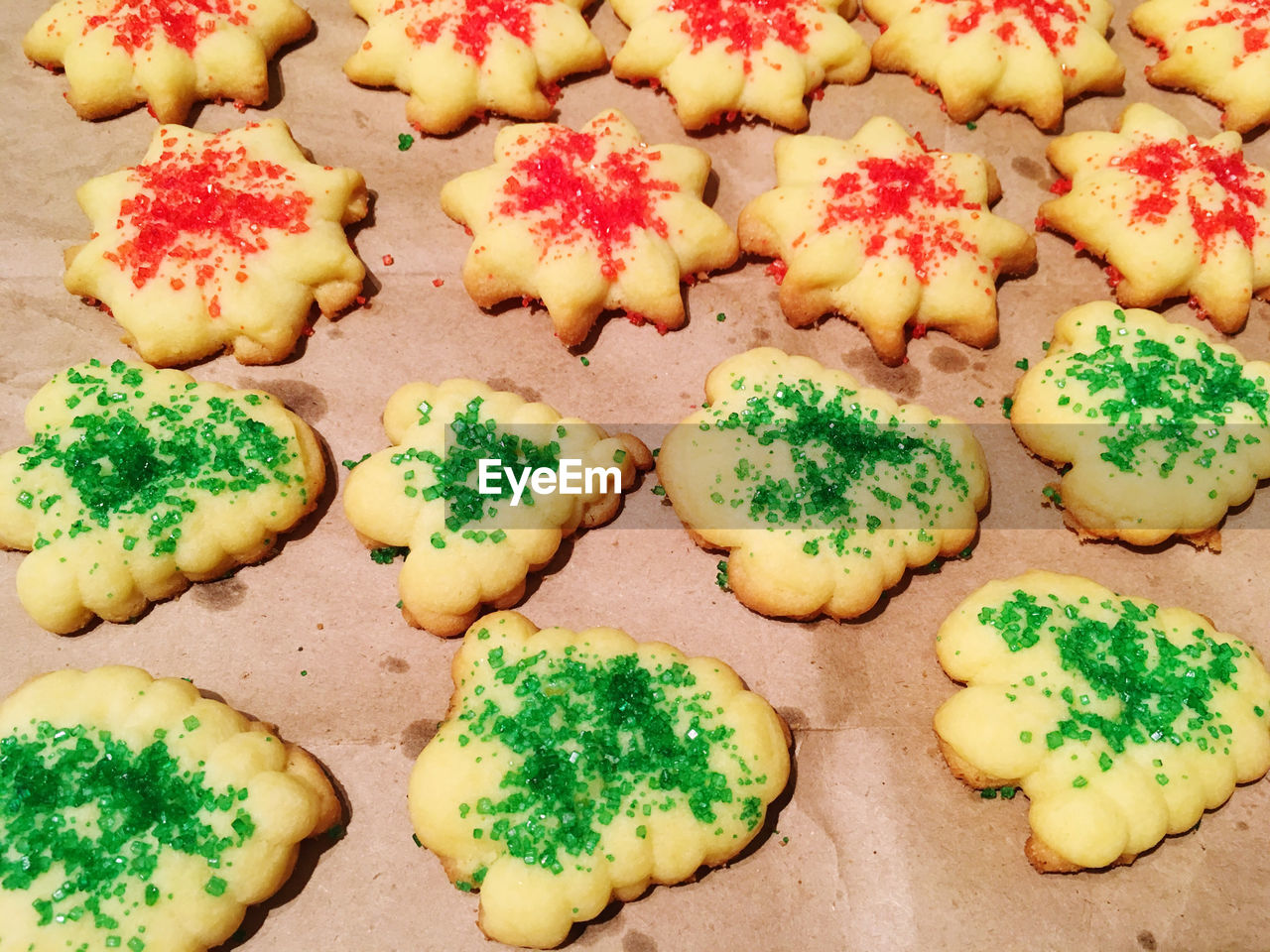 Close-up spritz christmas cookies