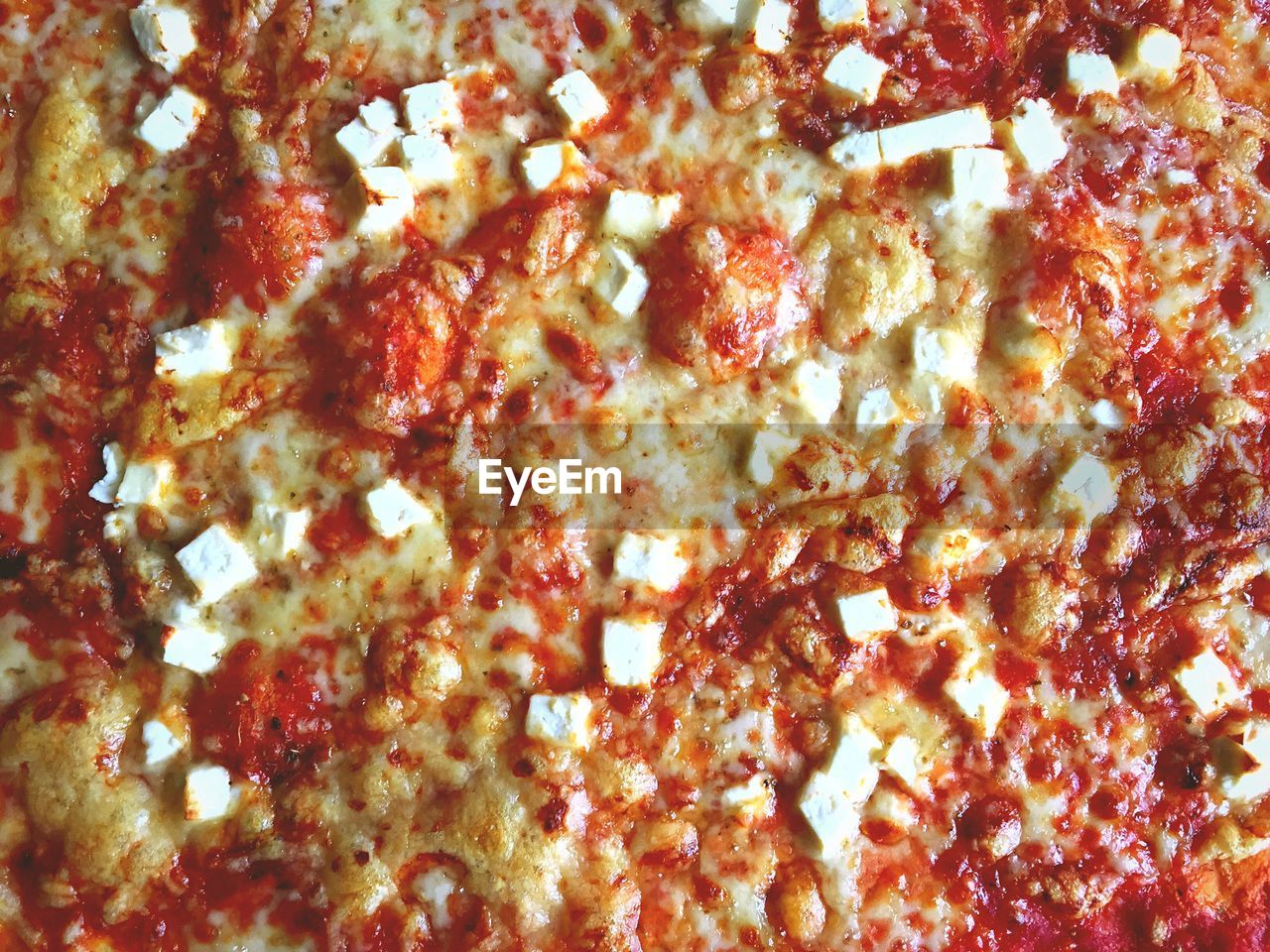 Full frame close-up of pizza