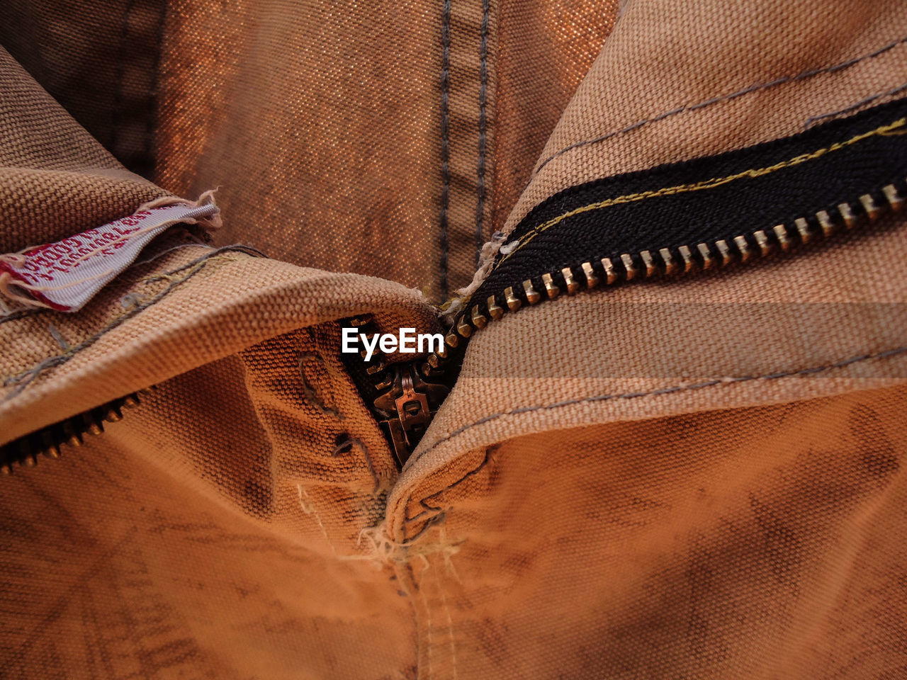 Close-up of jeans zipper