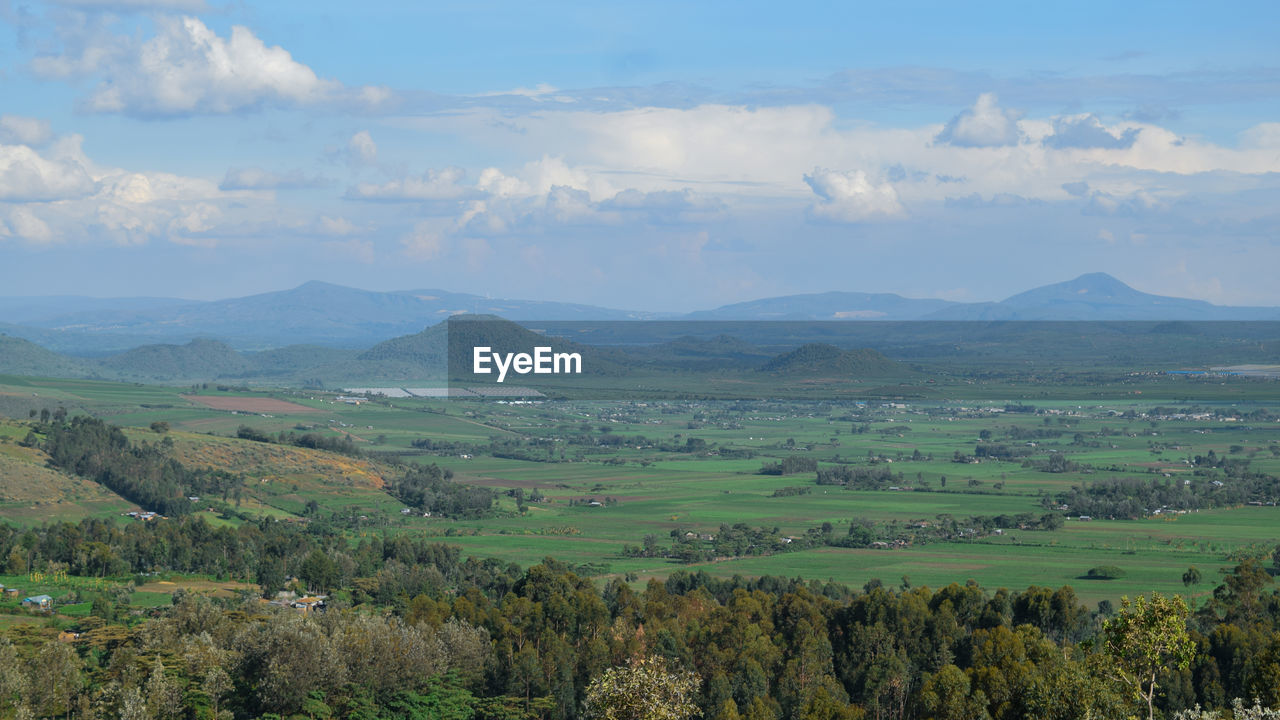 Scenic view of landscape against sky, naivasha, rift valley, kenya 