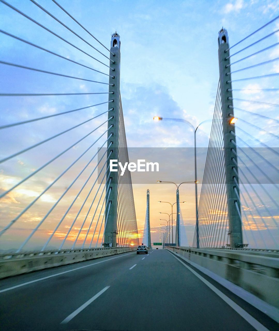 View of suspension bridge against sky