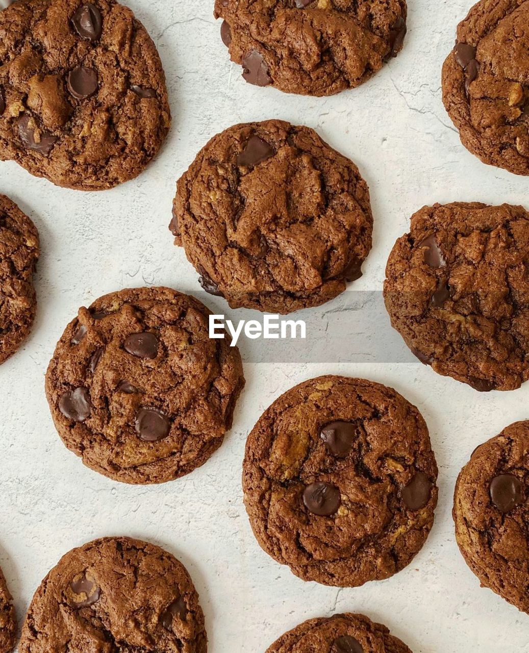 High angle view of cookies