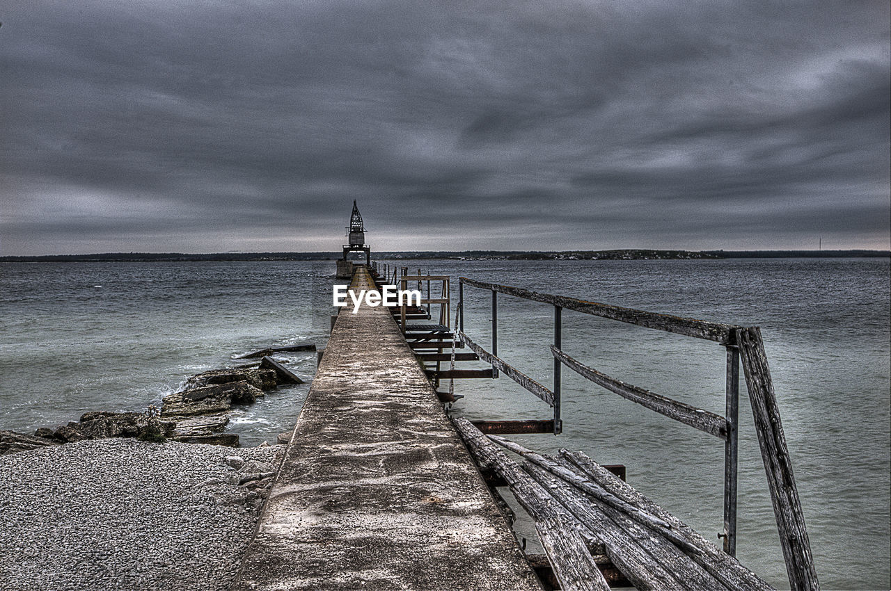 VIEW OF PIER ON SEA AGAINST SKY