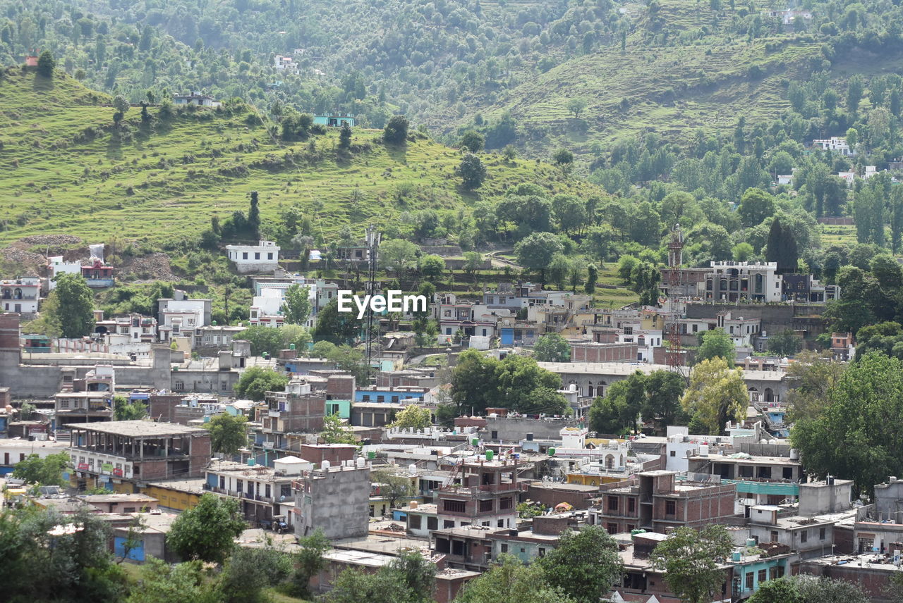 High angle view of townscape