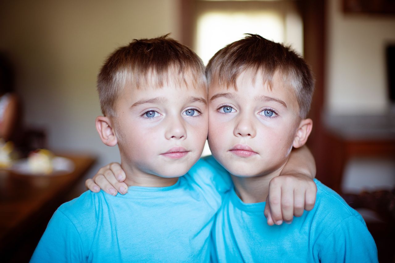 Portrait of brothers at home