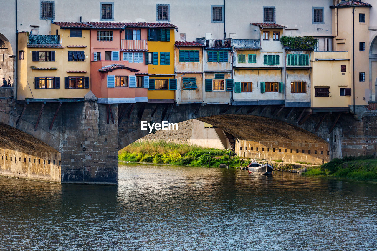 Arch bridge over river