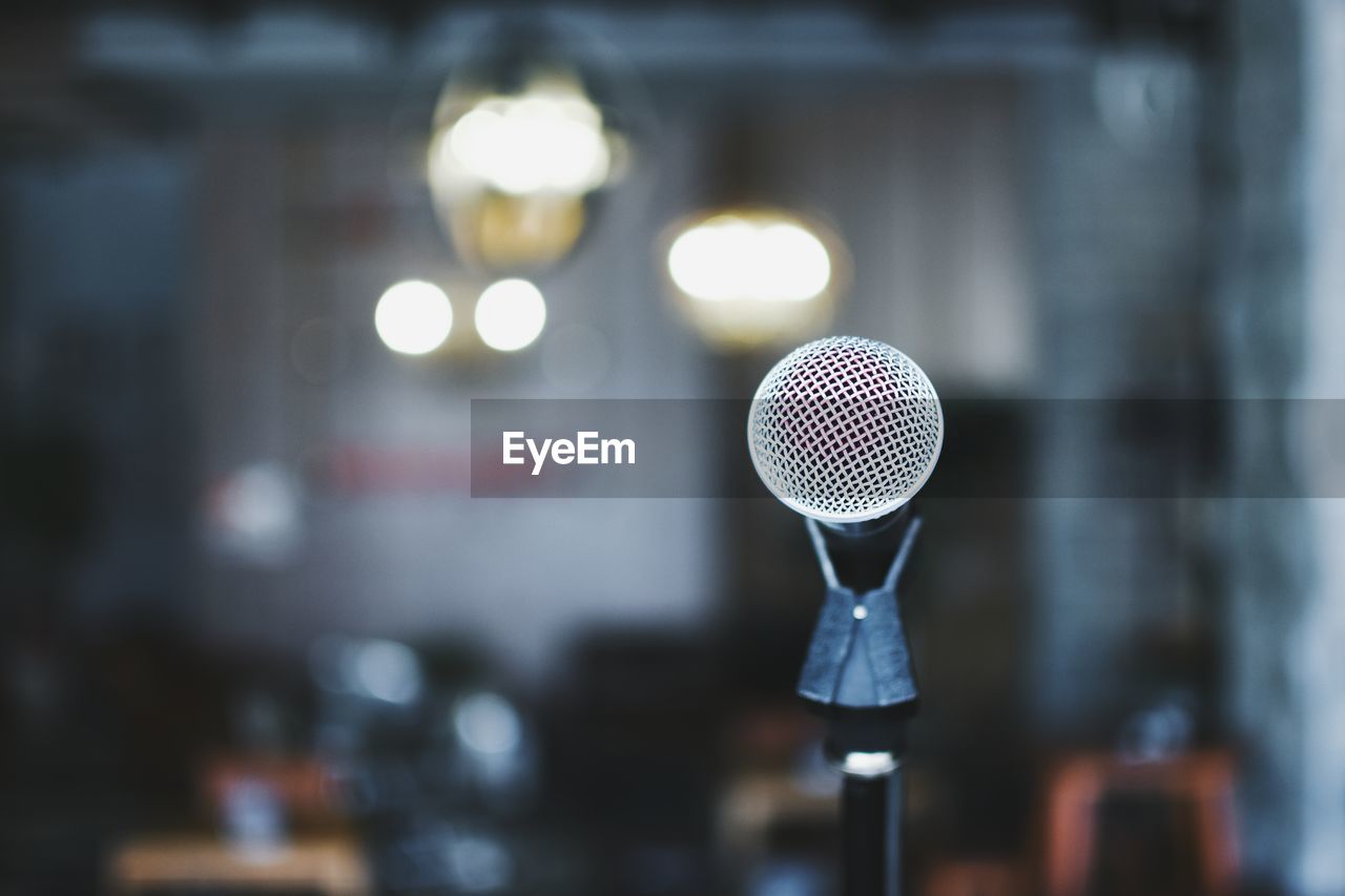 Close-up of microphone