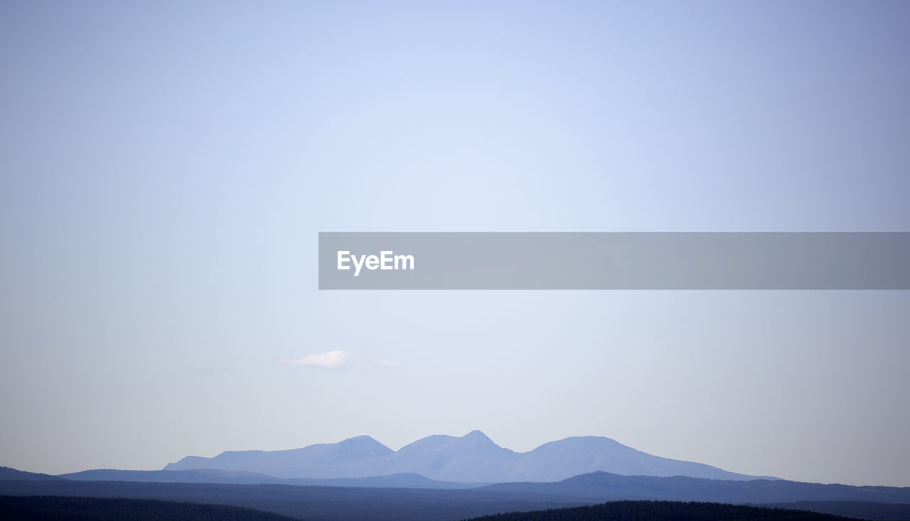 Scenic view of mountains against clear sky