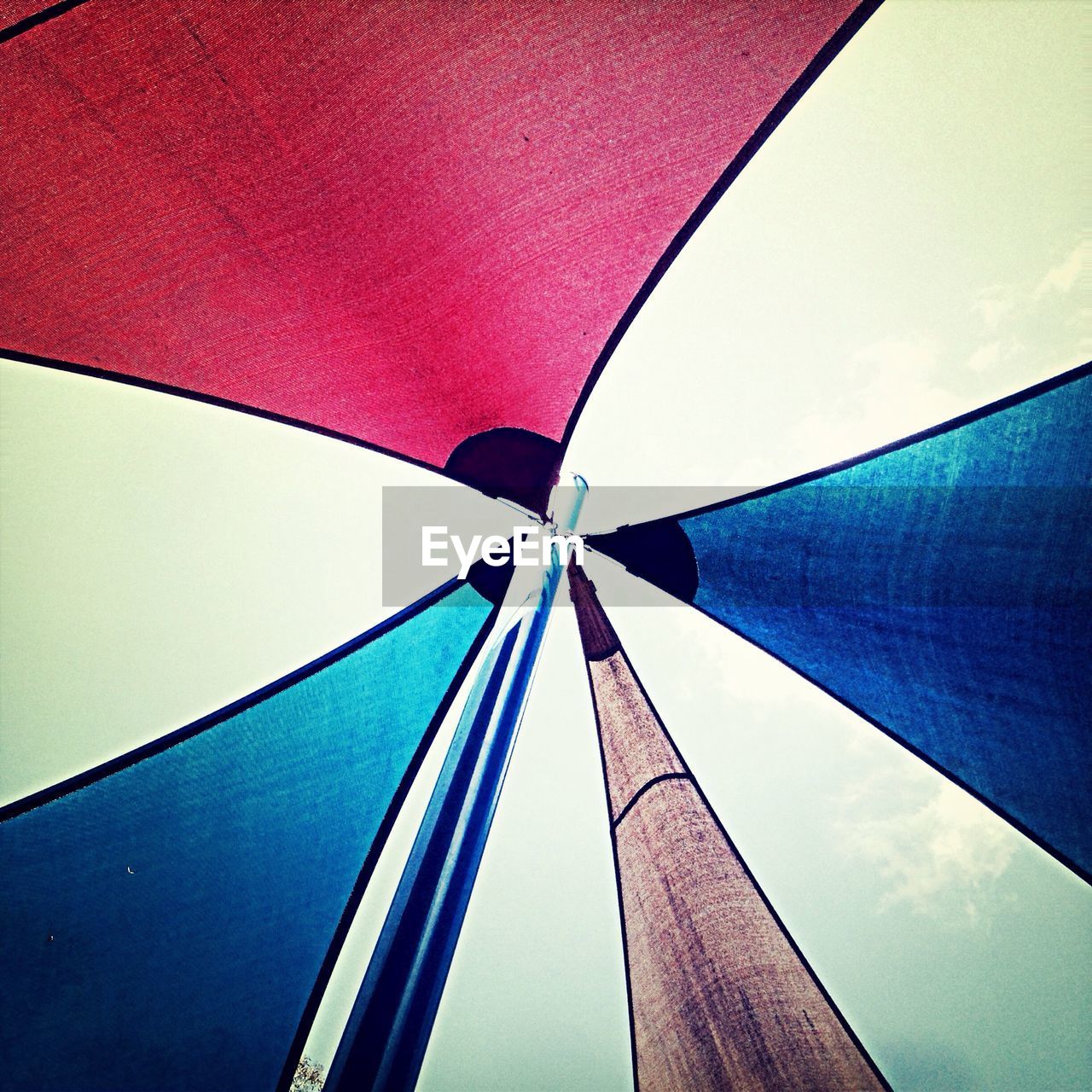 Directly below view of beach umbrella