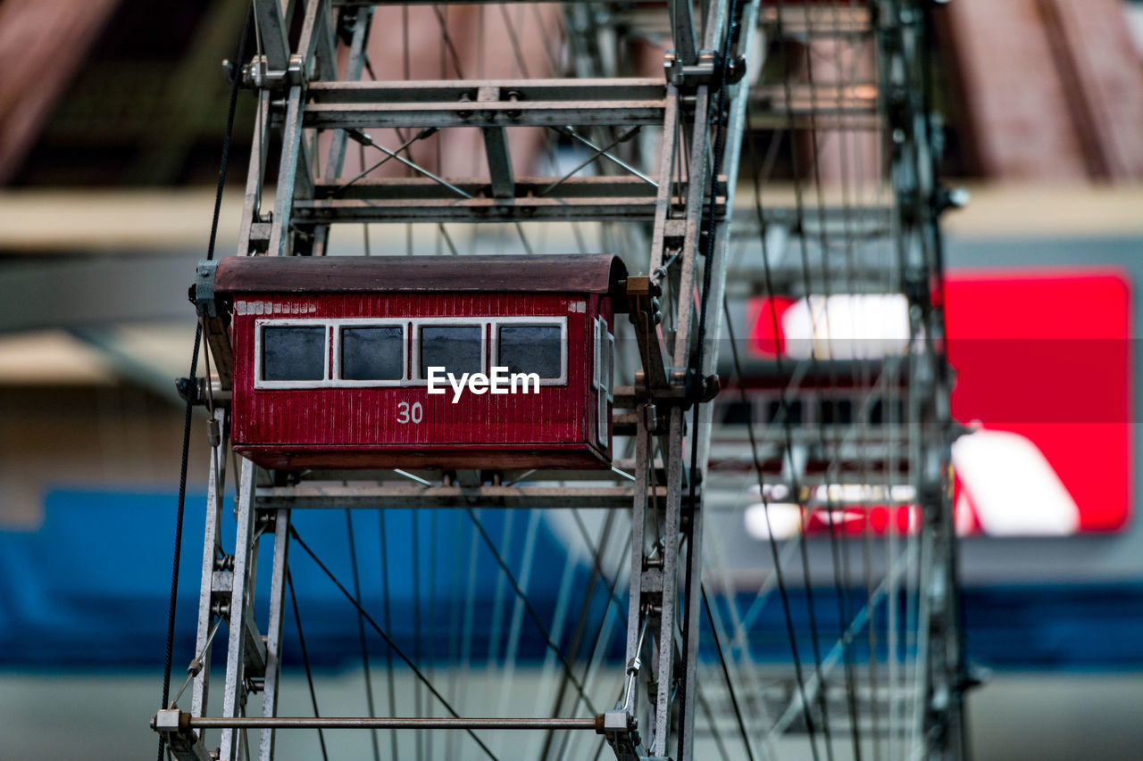 LOW ANGLE VIEW OF RED BICYCLE