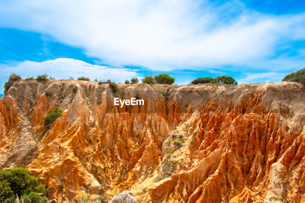 ROCK FORMATION IN CLOUDY SKY