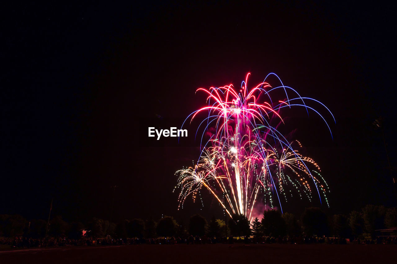 Fireworks display at night