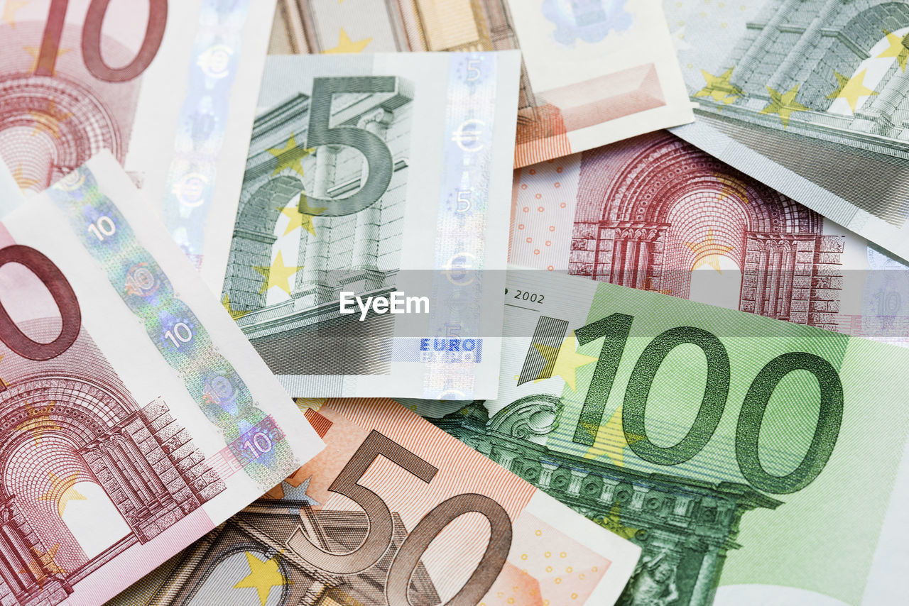 Heap of euro notes
