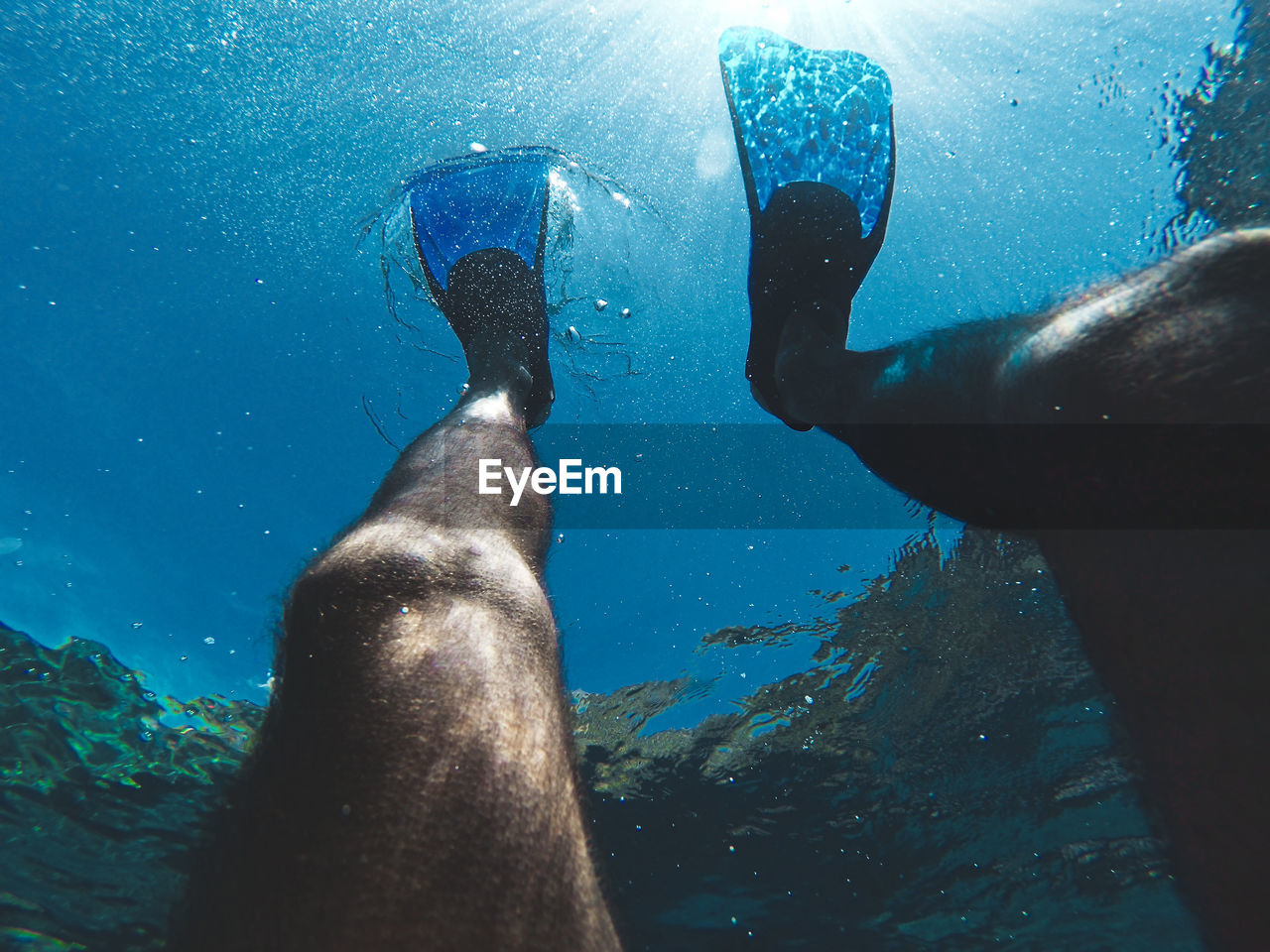 Man swimming in sea