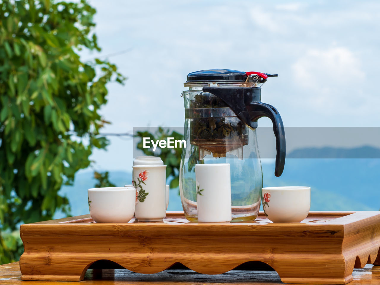 Close-up of coffee cup on table