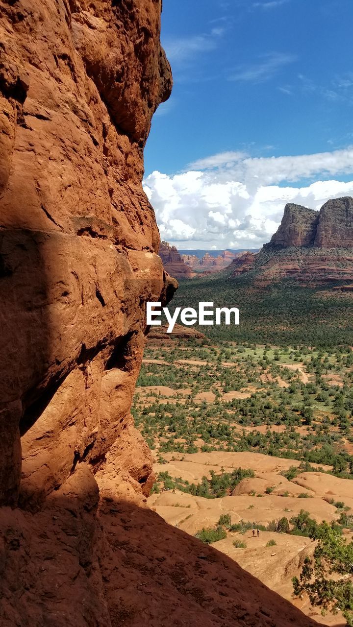 Scenic view of rock formation against sky