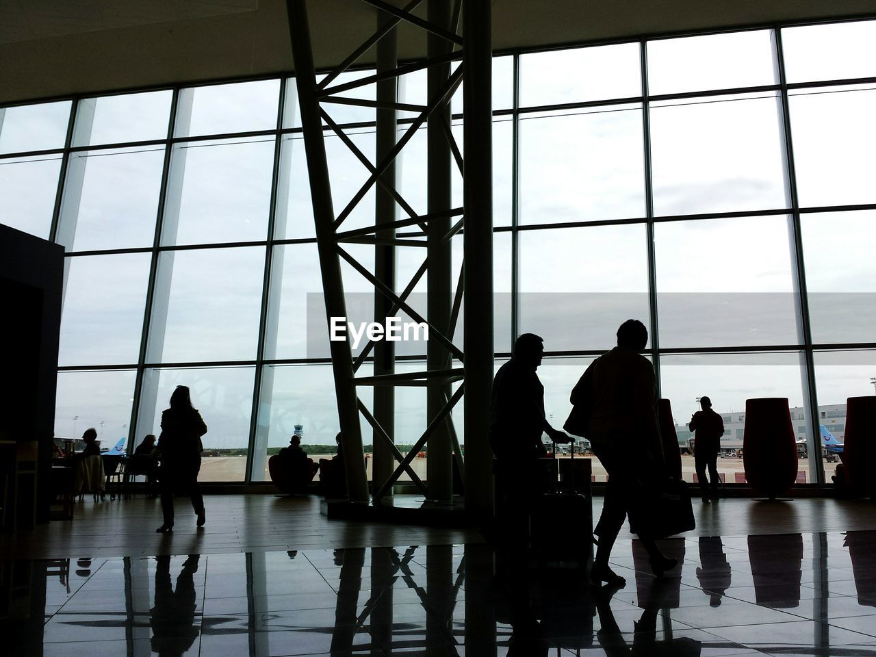 Silhouette people at the airport